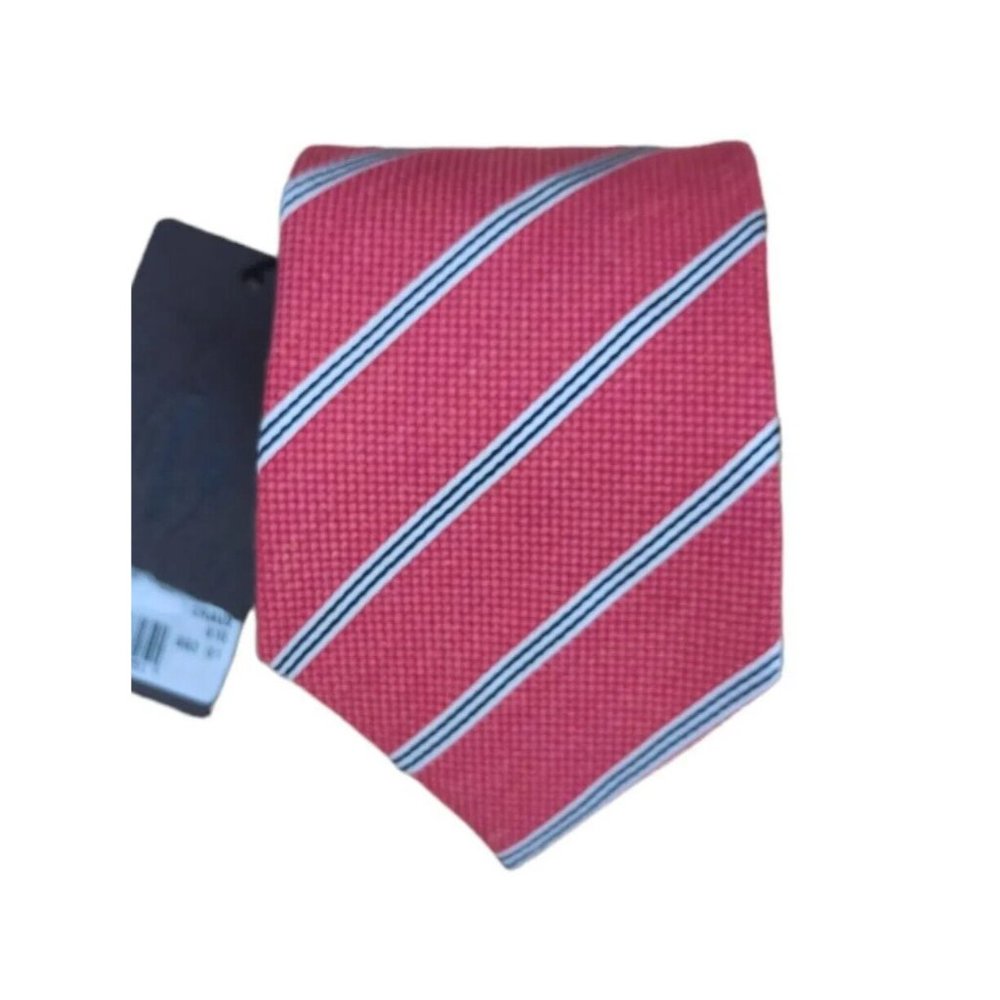 🆕CHURCH'S Salmon Striped Silk Blend Tie ENGLAND 61"/ 3.2" NWT